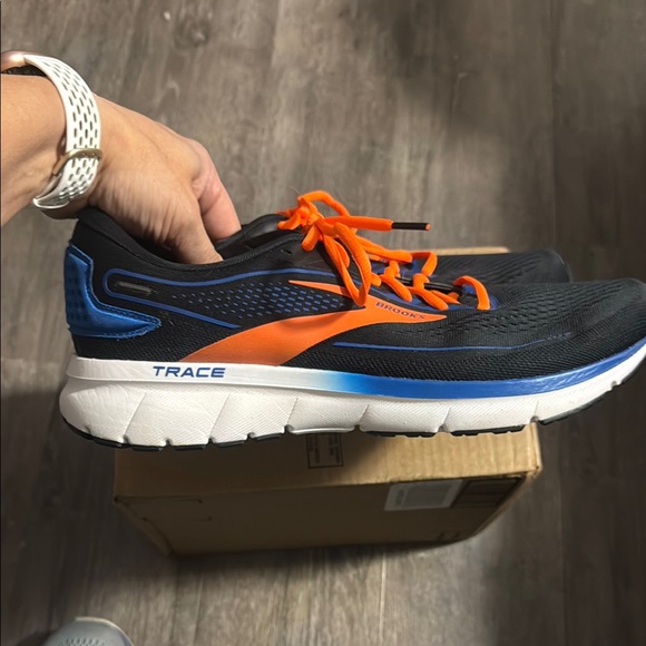 Brooks Black and Orange Athletic Shoes with Cushioned Sole - Picture 2 of 4
